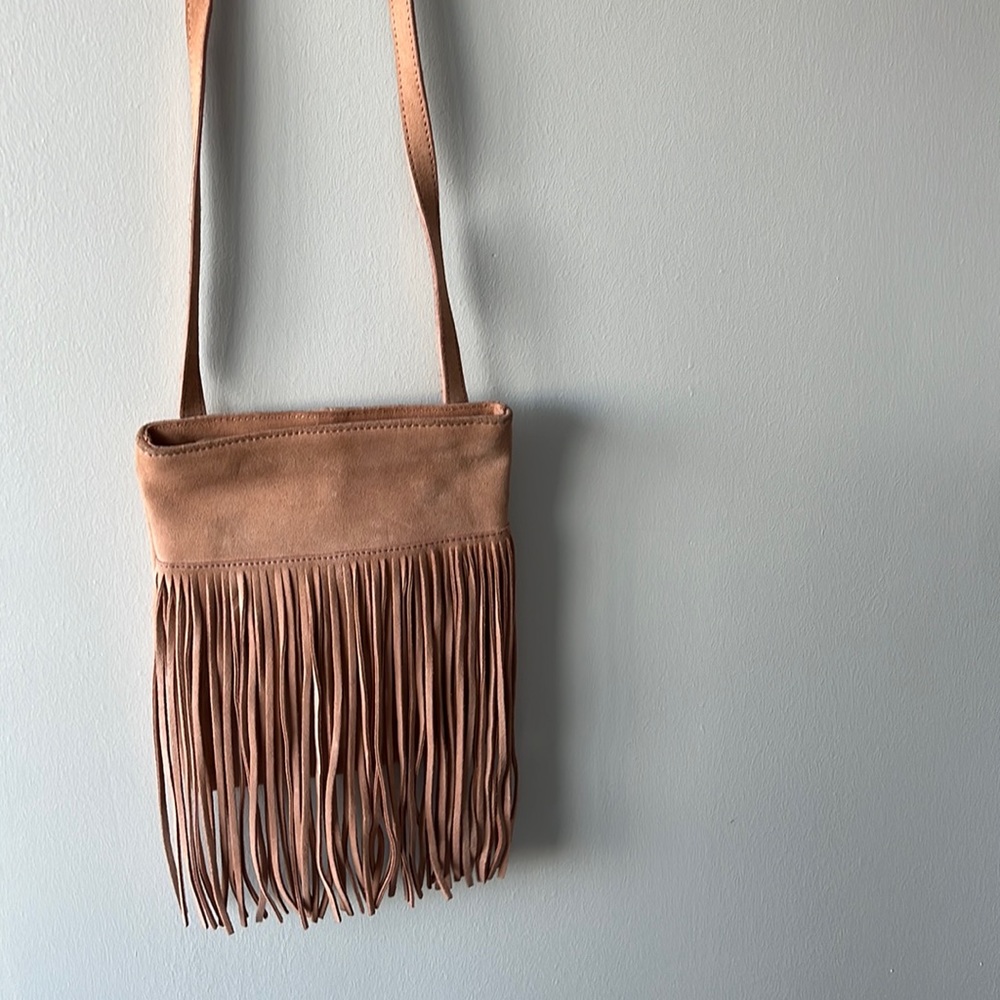 Genuine leather dirty pink purse